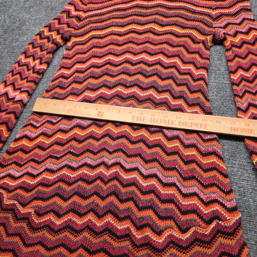 Free People Dress Womens Medium M Chevron Stripe Knit Bell Sleeve Boho Keyhole - Picture 4 of 13